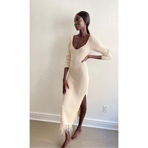 Saylor Evielou Feather Trim Knit Dress